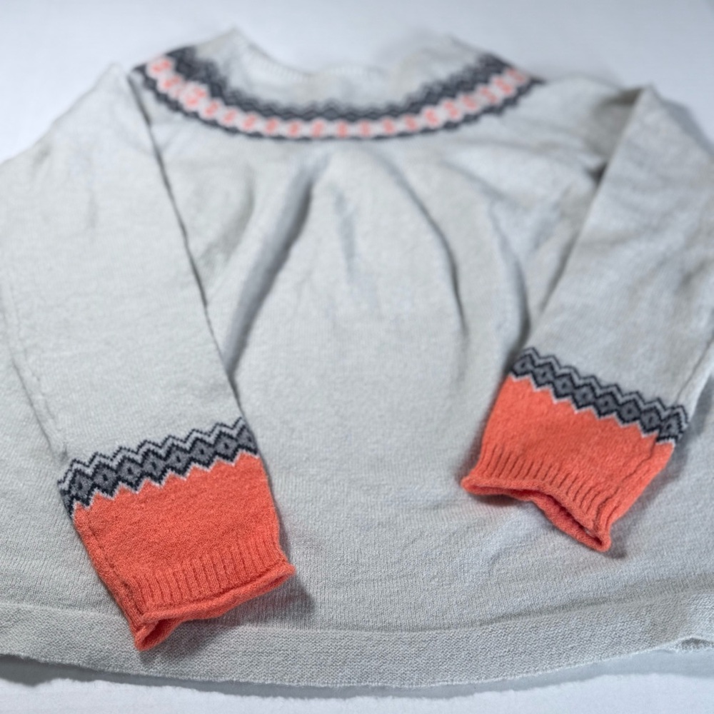 All Is Fair Isle In Love Sweater - Grey And Orange. Size Medium Women’s